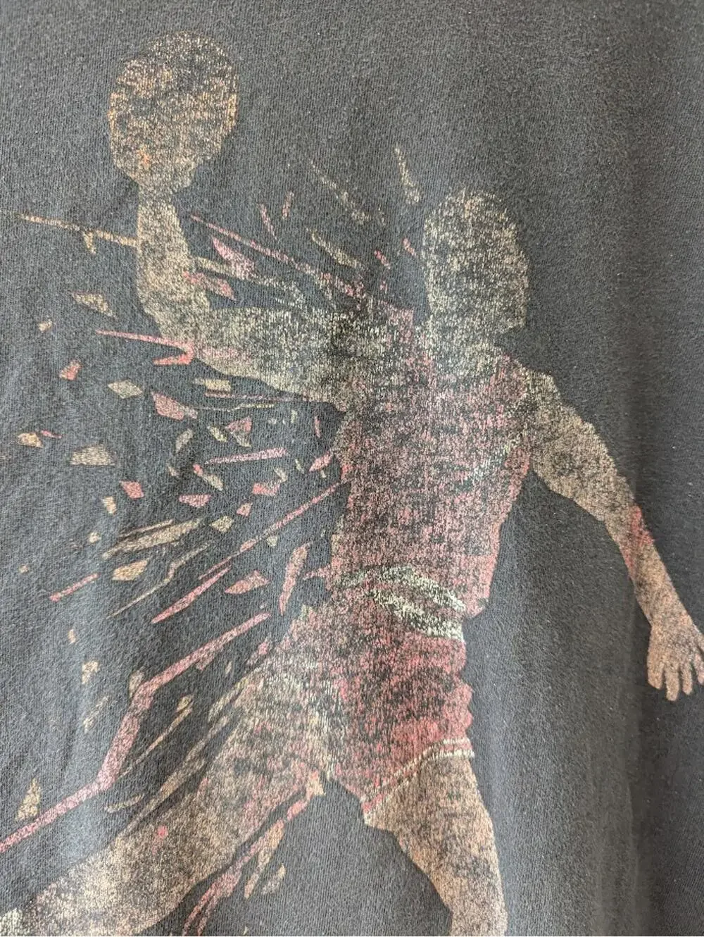 Vintage Michael Jordan Black Graphic Basketball T-Shirt Large Fade 20.5x27.5 Y2K